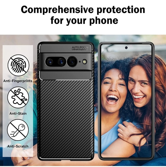 Google Pixel 7A Black Phone Case Fiber Rubber Cover Shockproof NEW 📱 - Picture 4 of 13